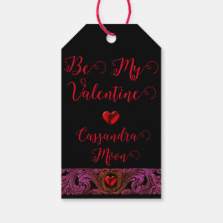 Étiquettes-cadeau Ornement Goth Purple Avec Coeur Personnalisé