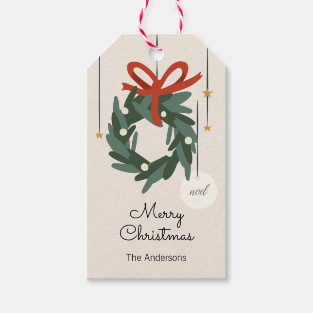 Étiquettes-cadeau Ornements de Noël Joyeux Noël (Devant)