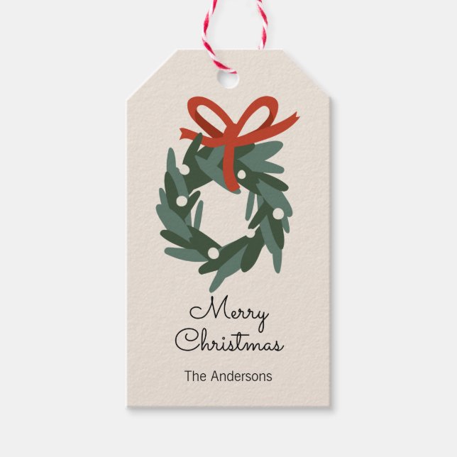 Étiquettes-cadeau Ornements de Noël Joyeux Noël (Devant)