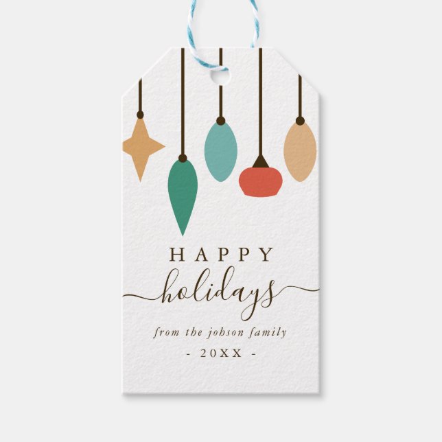 Étiquettes-cadeau Ornements suspendus Noël (Devant)