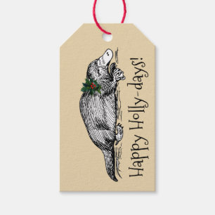 Étiquettes-cadeau Ornithorynque drôle vintage d'Australien de Noël