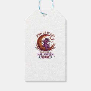 Étiquettes-cadeau Osez Halloween Épouvante Violet Poupée Vaudou Croi