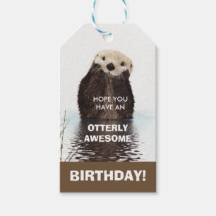 Étiquettes-cadeau Otter Pun - Anniversaire Magnifique