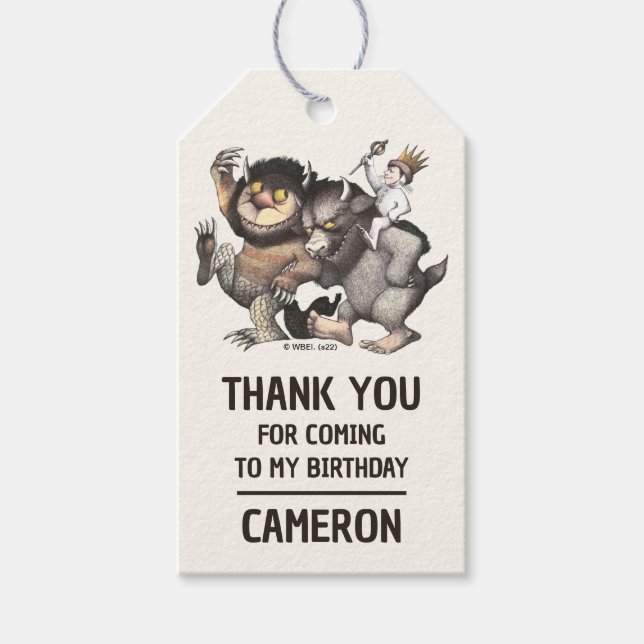 Étiquettes-cadeau Où les choses sauvages sont des caractères (Devant)