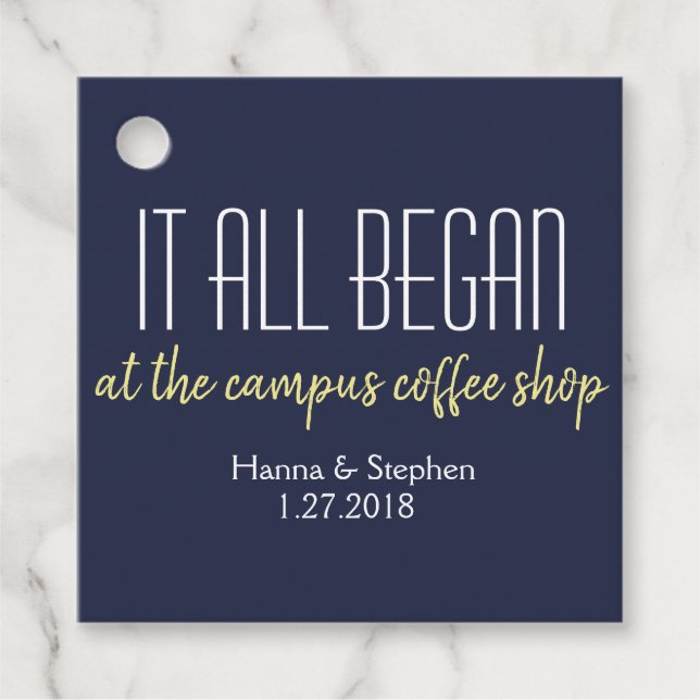 Étiquettes Cadeau Où tout a commencé Histoire d'amour (Devant)