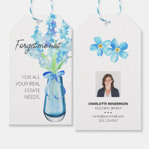 Étiquettes-cadeau Oubliez Moi Pas Fleurs Client Immobilier