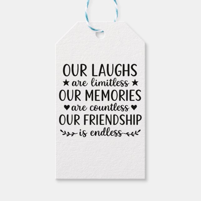 Étiquettes-cadeau Our Laughs Are Limitless Friendship Quote  (Devant)