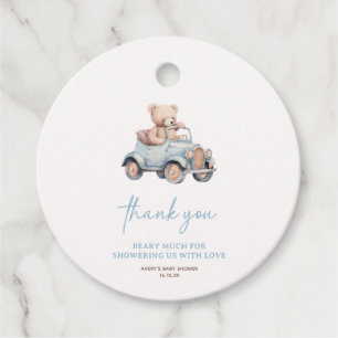 Étiquettes Cadeau Ours Bleu Teddy Nous Pouvons Attendre Baby shower