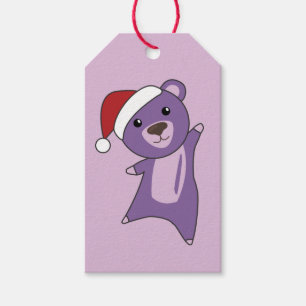 Étiquettes-cadeau Ours colorés Joyeux Noël Animaux d'hiver Ours