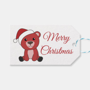 Étiquettes-cadeau Ours colorés Joyeux Noël Animaux d'hiver Ours
