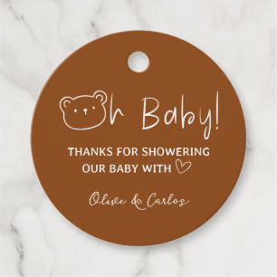 Étiquettes Cadeau Ours de bébé et Baby shower de Merci du coeur