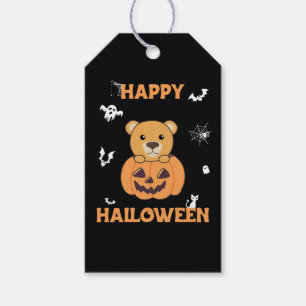 Étiquettes-cadeau Ours En Citrouille Doux Ours Joyeux Cadeau Hallowe