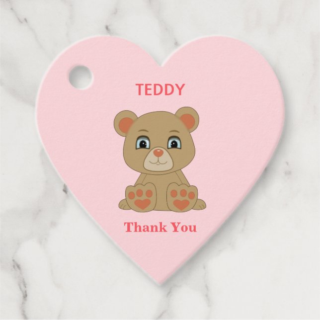 Étiquettes Cadeau Ours en peluche merci (Devant)