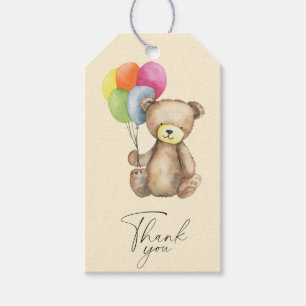 Étiquettes-cadeau Ours en peluche - Merci pour la fête de baby showe