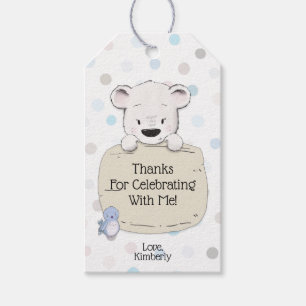 Étiquettes-cadeau Ours en peluche personnalisé pour remerciement d'a
