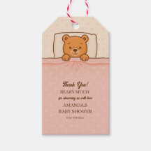 Ours en peluche Sleepy Baby shower rose clair