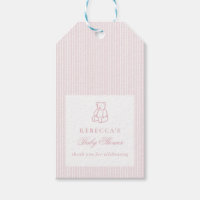 Ours en Teddy Blanc Rose Preppy Élégant Baby showe