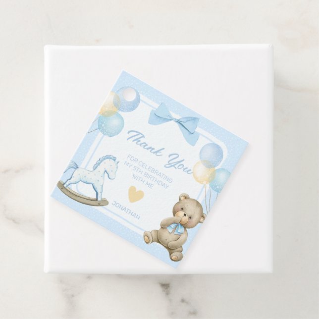 Étiquettes Cadeau Ours En Teddy Et Cheval Rocheux (En situation)