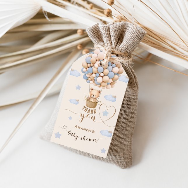 Étiquettes-cadeau Ours Ours Attendre Garçon Shower Merci (Créateur téléchargé)