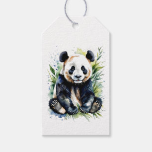 Étiquettes-cadeau Ours panda aquarelle magnifique 