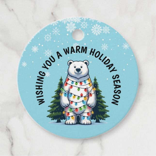Étiquettes Cadeau Ours polaire de Noël (Devant)