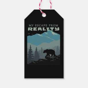 Étiquettes-cadeau Ours Wildlife Mountains S'Échappent De La Réalité 
