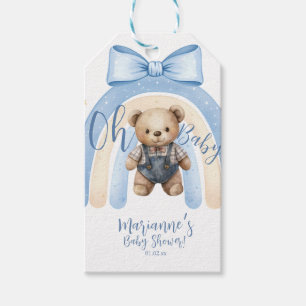 Étiquettes-cadeau Ourson Préparé Salopette Garçon Décontracté Baby S