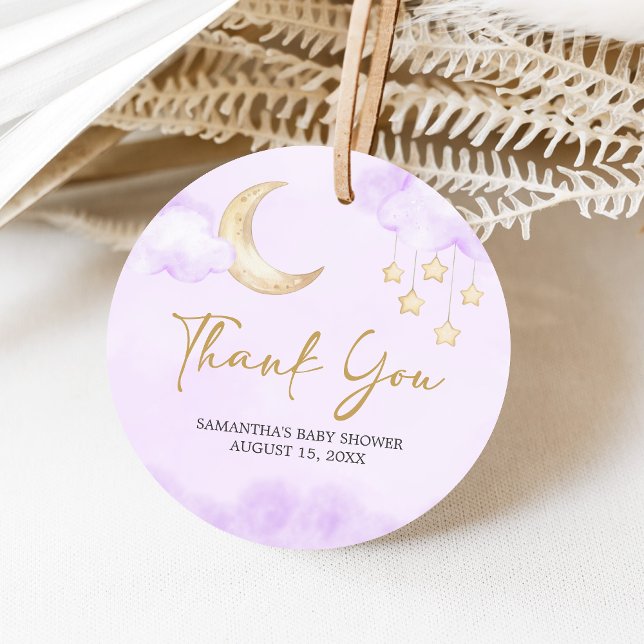 Étiquettes Cadeau Over the Moon Baby Shower  (Over the Moon Baby Shower Favor Tags)