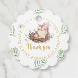Étiquettes Cadeau Owl Baby Merci Cadeau Tags Faveurs Garçon Girl