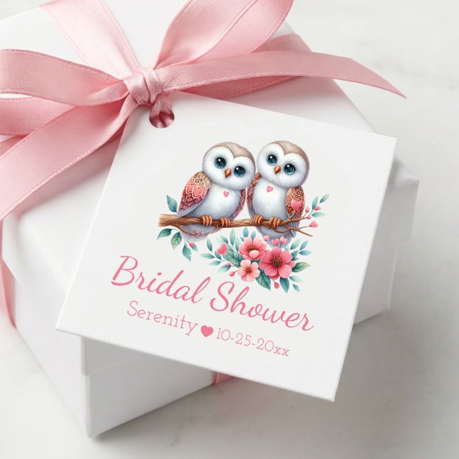 Étiquettes Cadeau Owl Boho Rustic Country Woodland Bridal Shower (Créateur téléchargé)