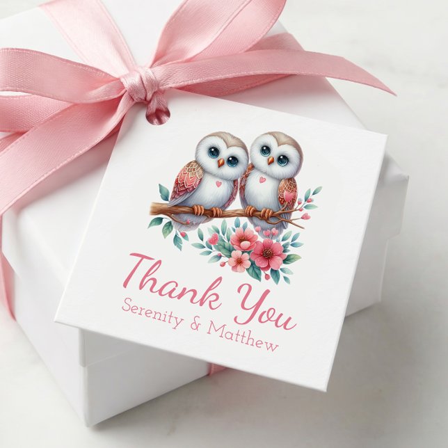 Étiquettes Cadeau Owl Boho Rustic Country Woodland Wedding Thank You (Créateur téléchargé)