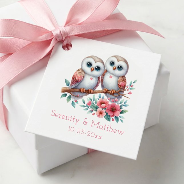 Étiquettes Cadeau Owl Woodland Boho Rustic Country Wedding  (Créateur téléchargé)