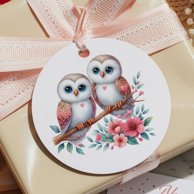 Étiquettes Cadeau Owl Woodland Boho Rustic Country Wedding (Créateur téléchargé)
