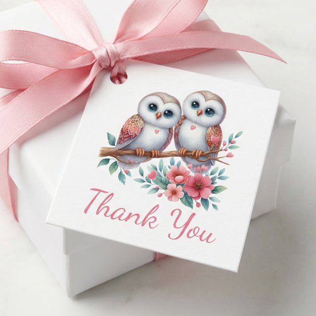 Étiquettes Cadeau Owl Woodland Boho Rustic Country Wedding Thank You (Créateur téléchargé)