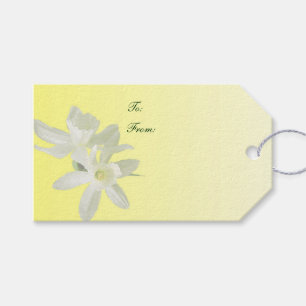 Étiquettes-cadeau Pack Mariage floral jaune de drapeaux cadeaux