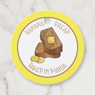 Étiquettes Cadeau Pain De Banane Vente De Gâteau Maison Fabriquée À