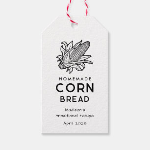 Étiquettes-cadeau Pain de maïs fait maison moderne avec icône d'épi