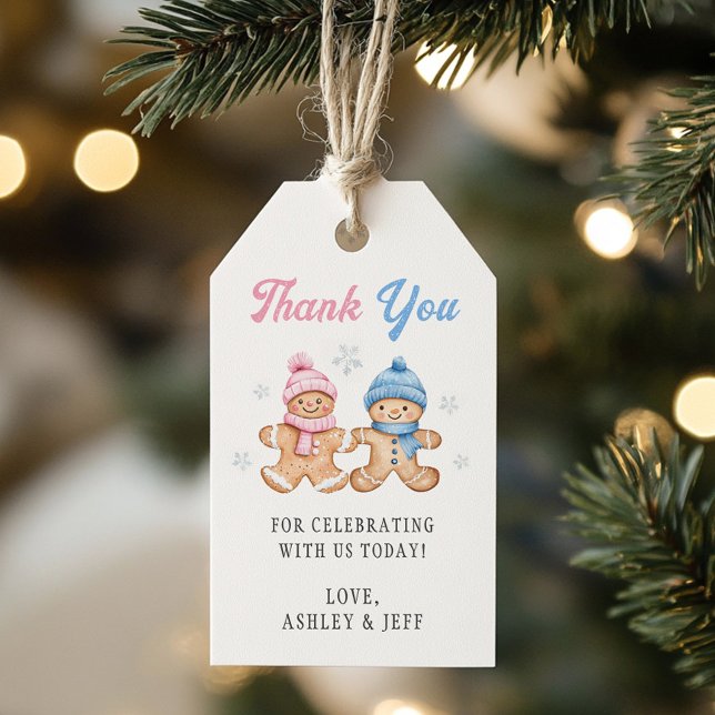 Étiquettes-cadeau Pain d'épices Merci du Parti de la révélation de g (Créateur téléchargé)