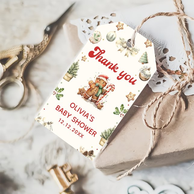 Étiquettes-cadeau Pain d'hiver Noël Père Noël Baby shower (Créateur téléchargé)