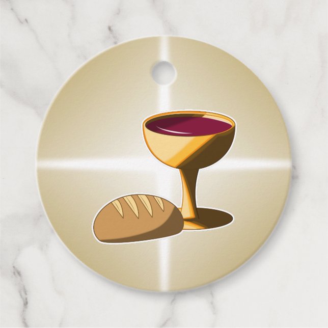 Étiquettes Cadeau Pain et vin La Dernière communion de Pâques (Devant)