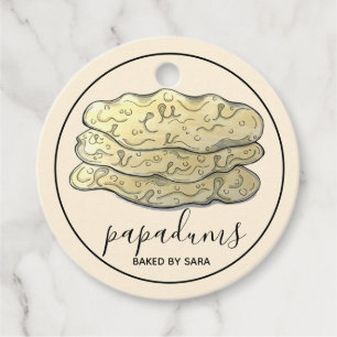 Étiquettes Cadeau Pains Croustillants Indiennes Papadum Fait Maison