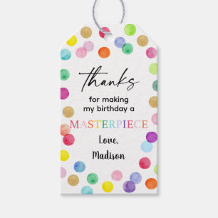 Étiquettes-cadeau Paint Spots Art Party Paint Party Anniversaire