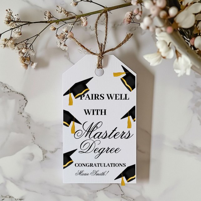 Étiquettes-cadeau Paire bien Avec un master Diplôme cadeau (Créateur téléchargé)