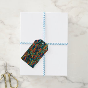 Étiquettes-cadeau Paisley haché