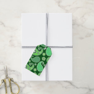 Étiquettes-cadeau Paisley motif, Emerald et Jade Green