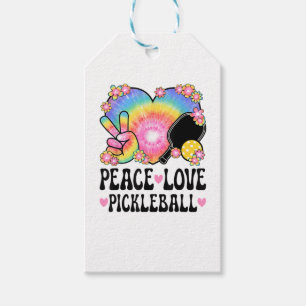 Étiquettes-cadeau Paix Amour Pickleball