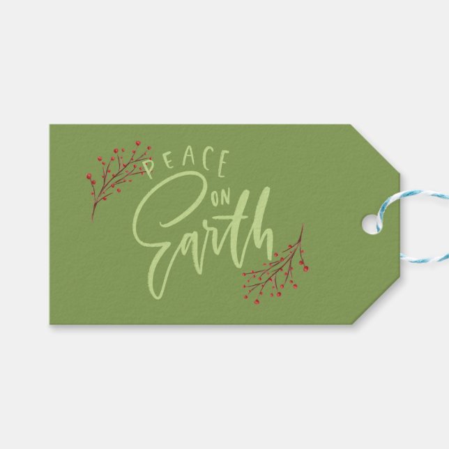 Étiquettes-cadeau Paix personnalisée en vacances sur Terre (Devant (Horizontal))