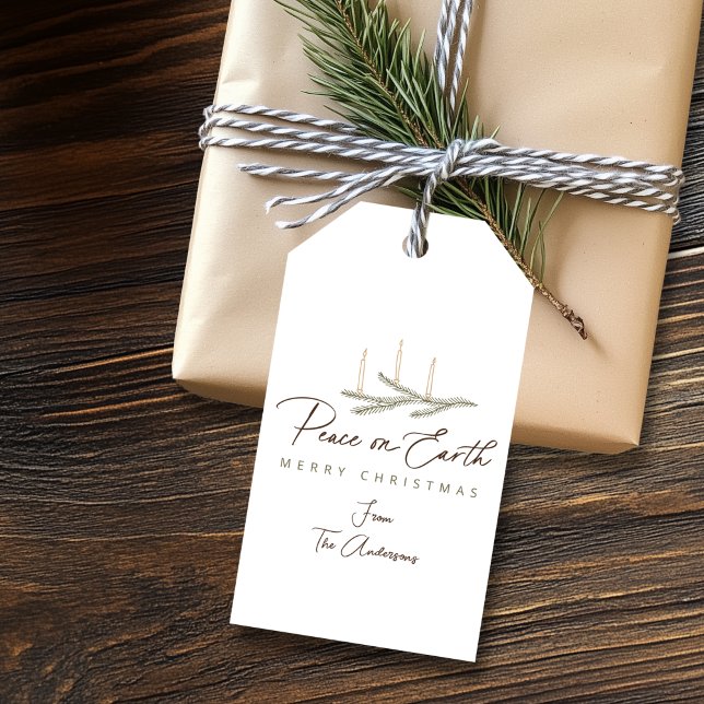 Étiquettes-cadeau Paix personnalisée sur Terre Noël (Créateur téléchargé)