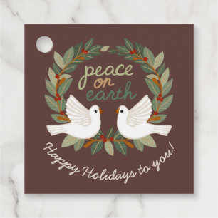 Étiquettes Cadeau Paix sur Terre Doses Noël Fêtes CUSTOM