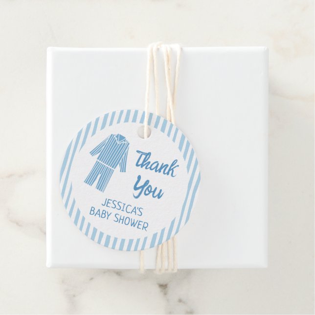 Étiquettes Cadeau Pajamas Breakfast Boy Baby Shower (En situation)